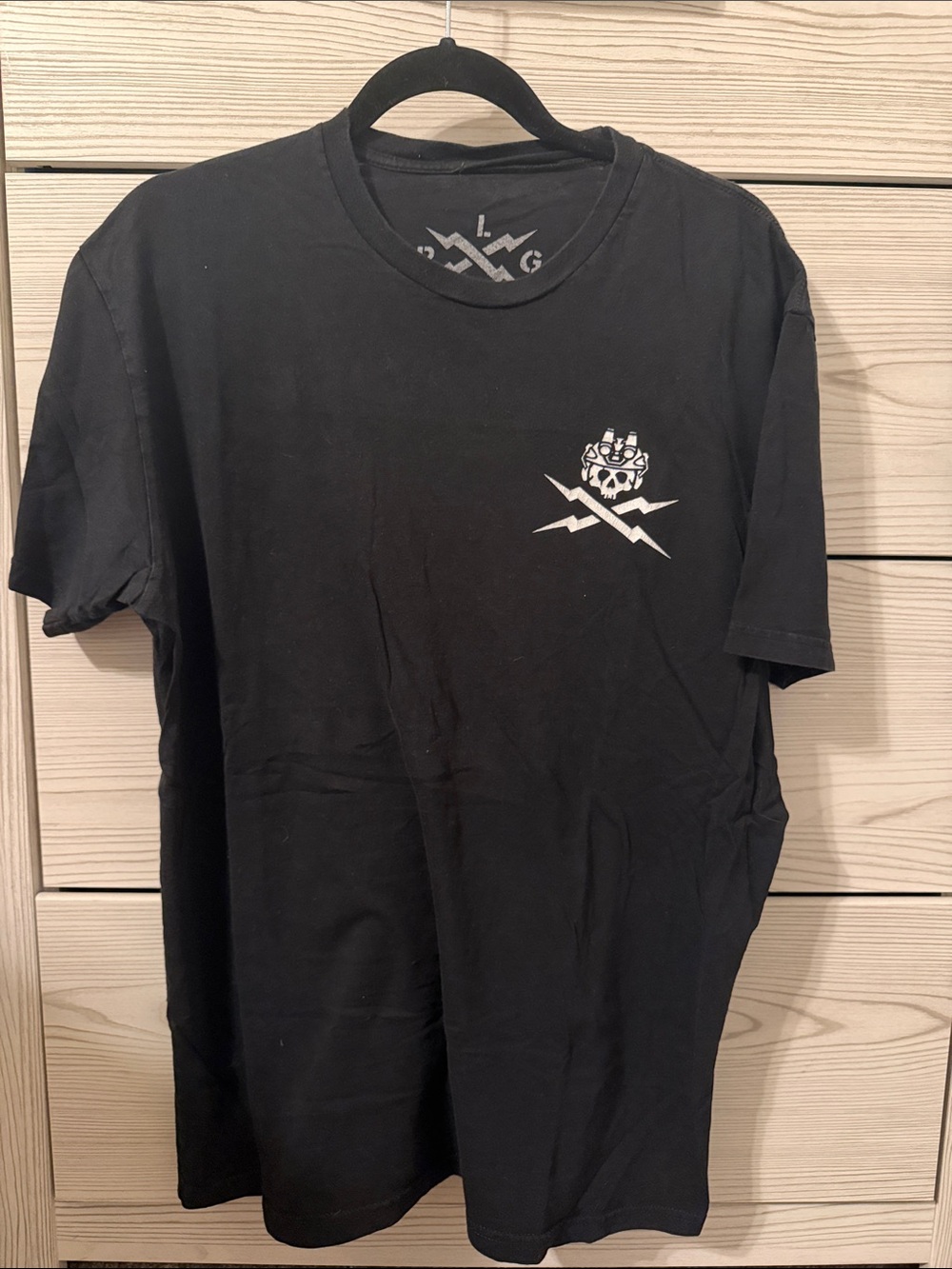 Black Short Sleeve Graphic Crew Tee - Unbranded